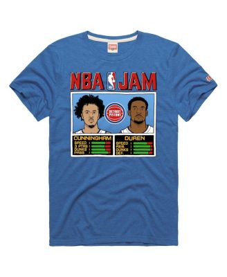Men's and Women's Jalen Duren Cade Cunningham Blue Detroit Pistons NBA Jam Tri-Blend T-Shirt