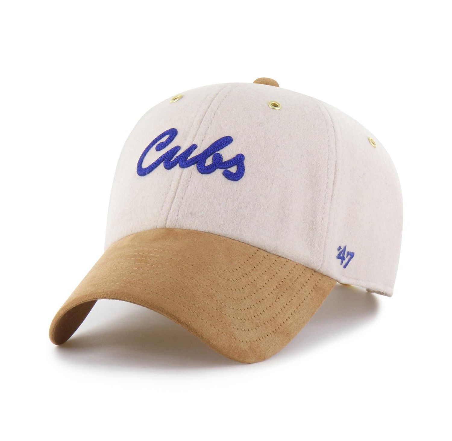 Stoney Clover Lane x Men's Natural/Tan Chicago Cubs Script Charm Clean Up Adjustable Hat