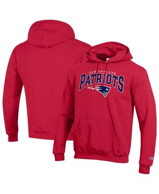Men's Red New England Patriots Powerblend Arch over Logo Hoodie