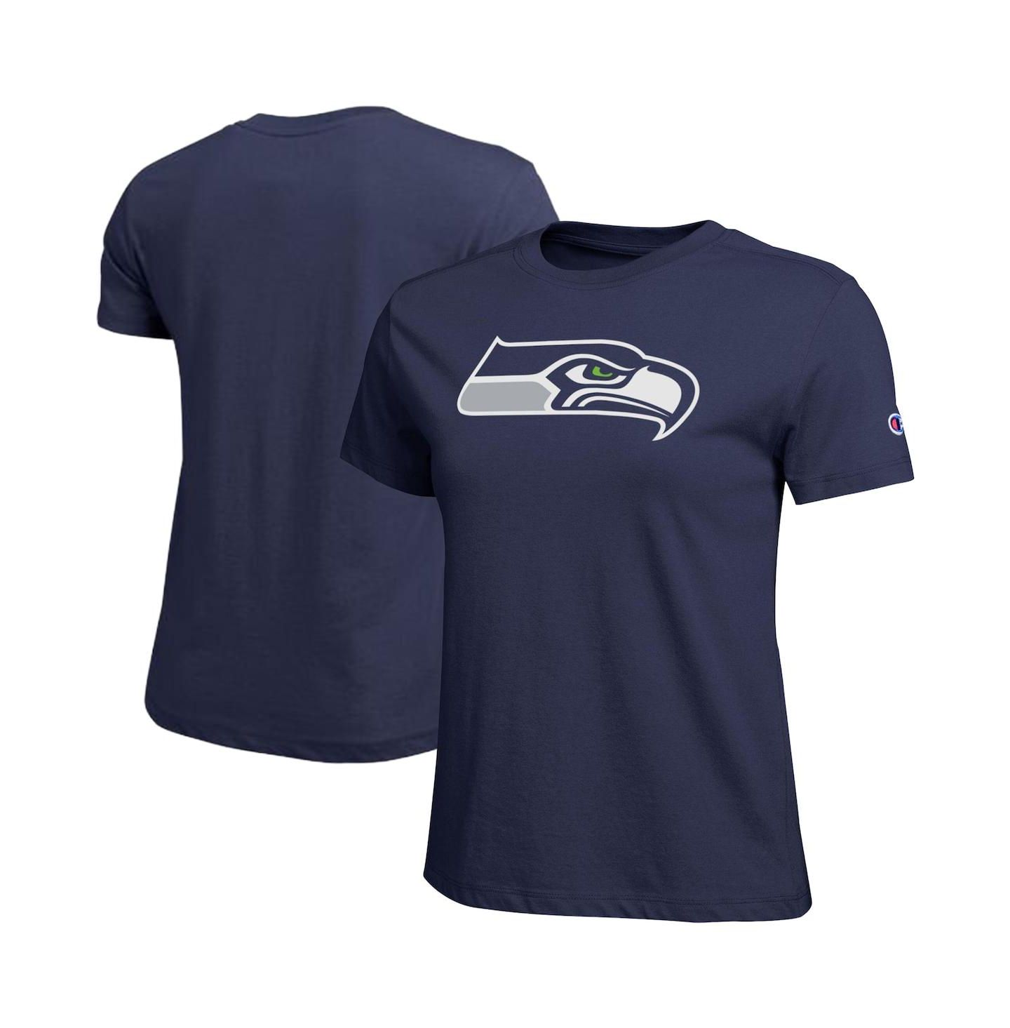 Женская футболка Champion Navy Seattle Seahawks Logo — фото 1
