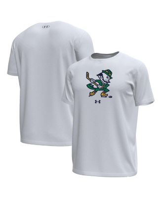 Men's White Notre Dame Fighting Irish Hockey Leprechaun Tech Stretch T-Shirt