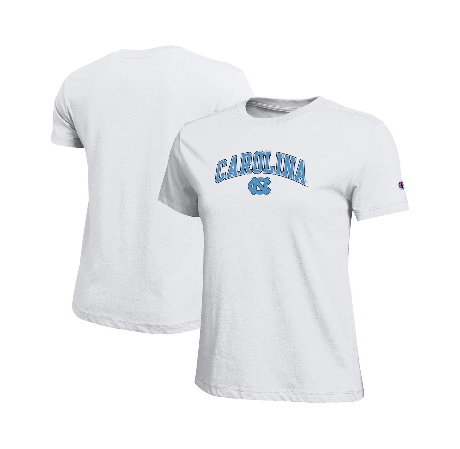 Women's White North Carolina Tar Heels Arched Over Logo T-Shirt