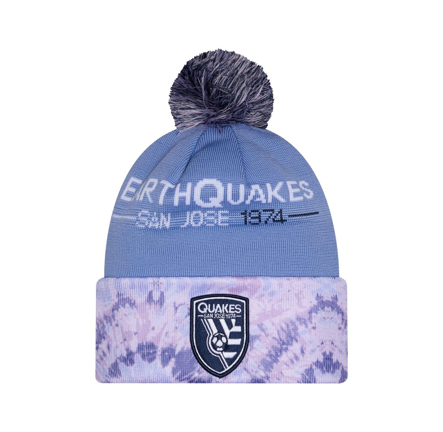 Men's Light Blue San Jose Earthquakes 2026 Jersey Hook Cuffed with Pom Knit Hat