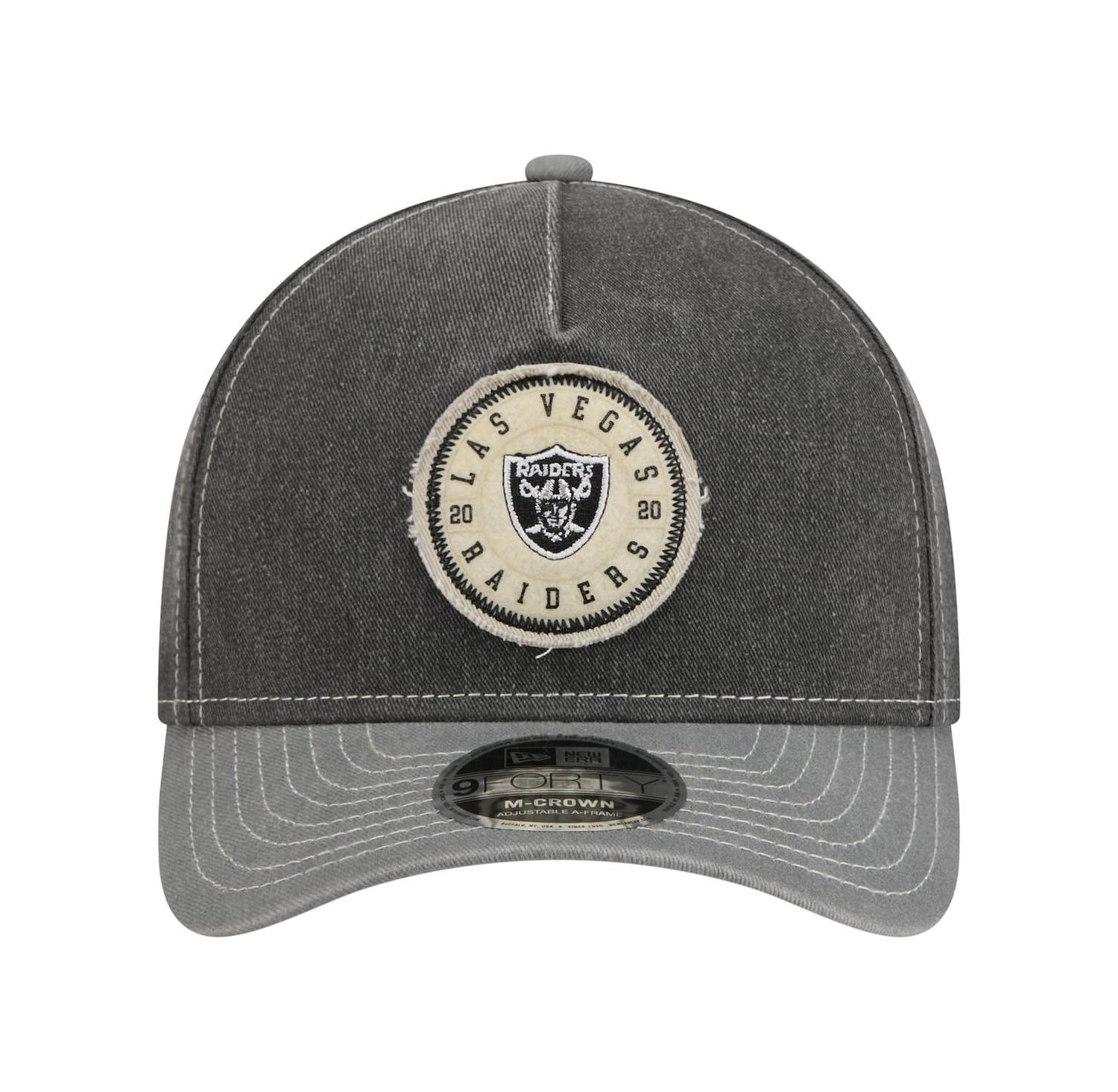 Men's Black/Silver Las Vegas Raiders 9FORTY Felt A-Frame Adjustable Hat