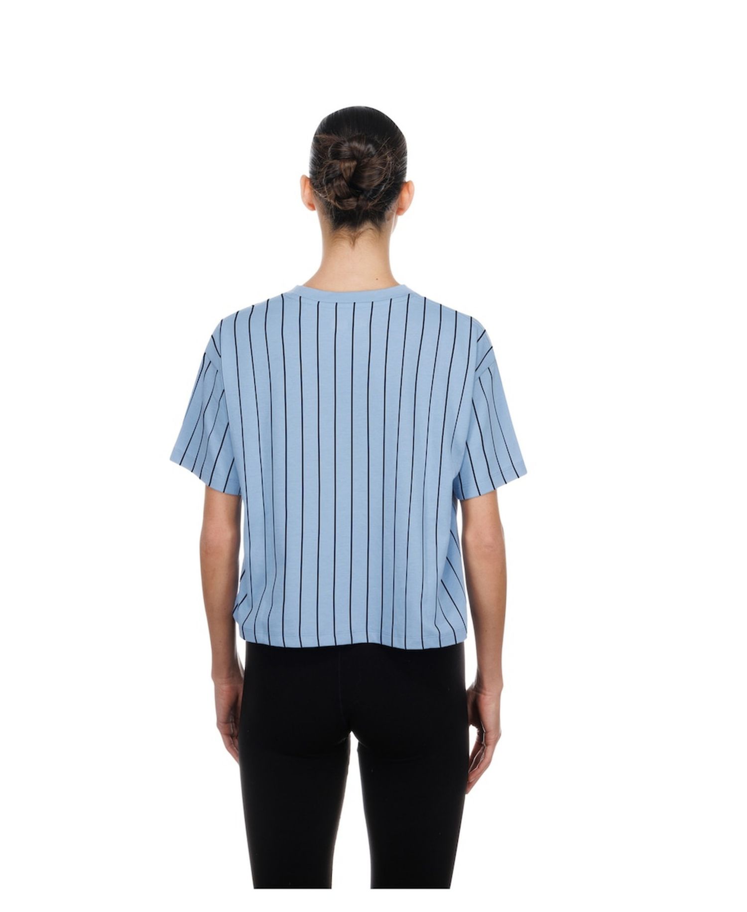 Women's Light Blue Washington Nationals City Connect Throwback Meshback Pinstripe Boxy T-Shirt