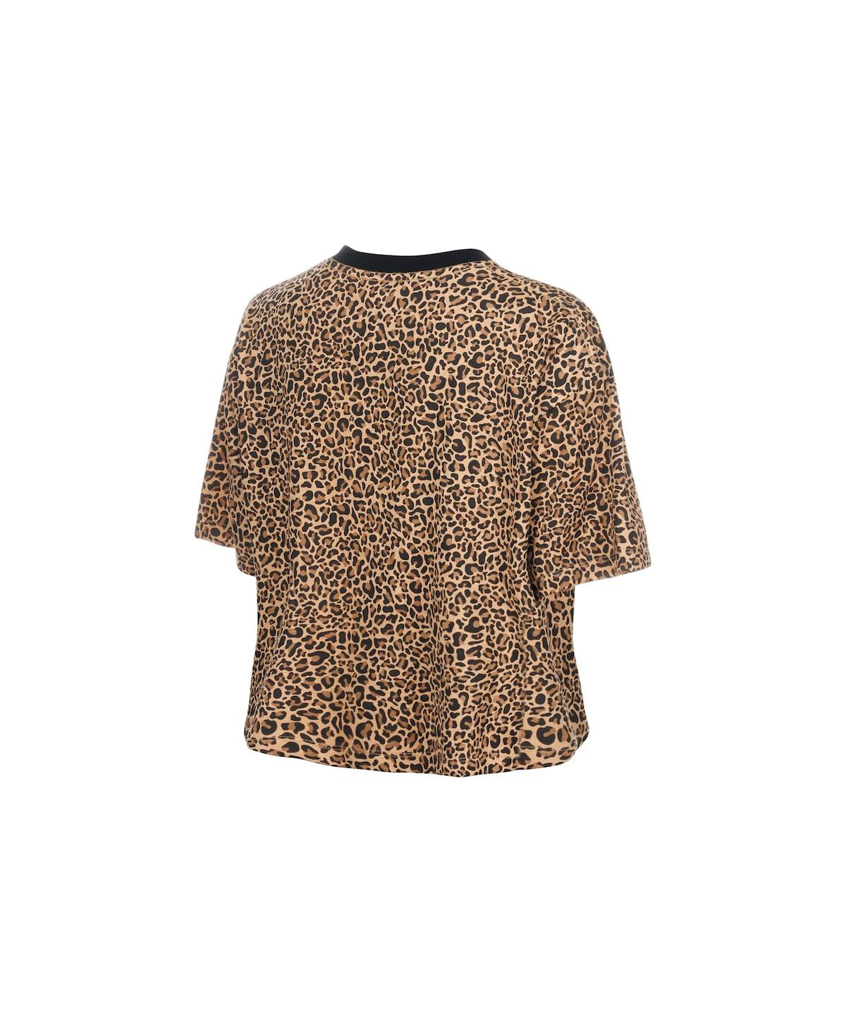New Era Women's Brown Pittsburgh Steelers Mom Me Leopard Boxy Cropped T-Shirt