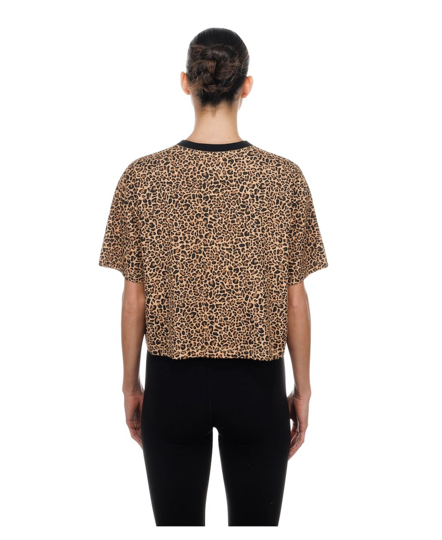 Women's Brown Washington Commanders Mom & Me Leopard Boxy Cropped T-Shirt