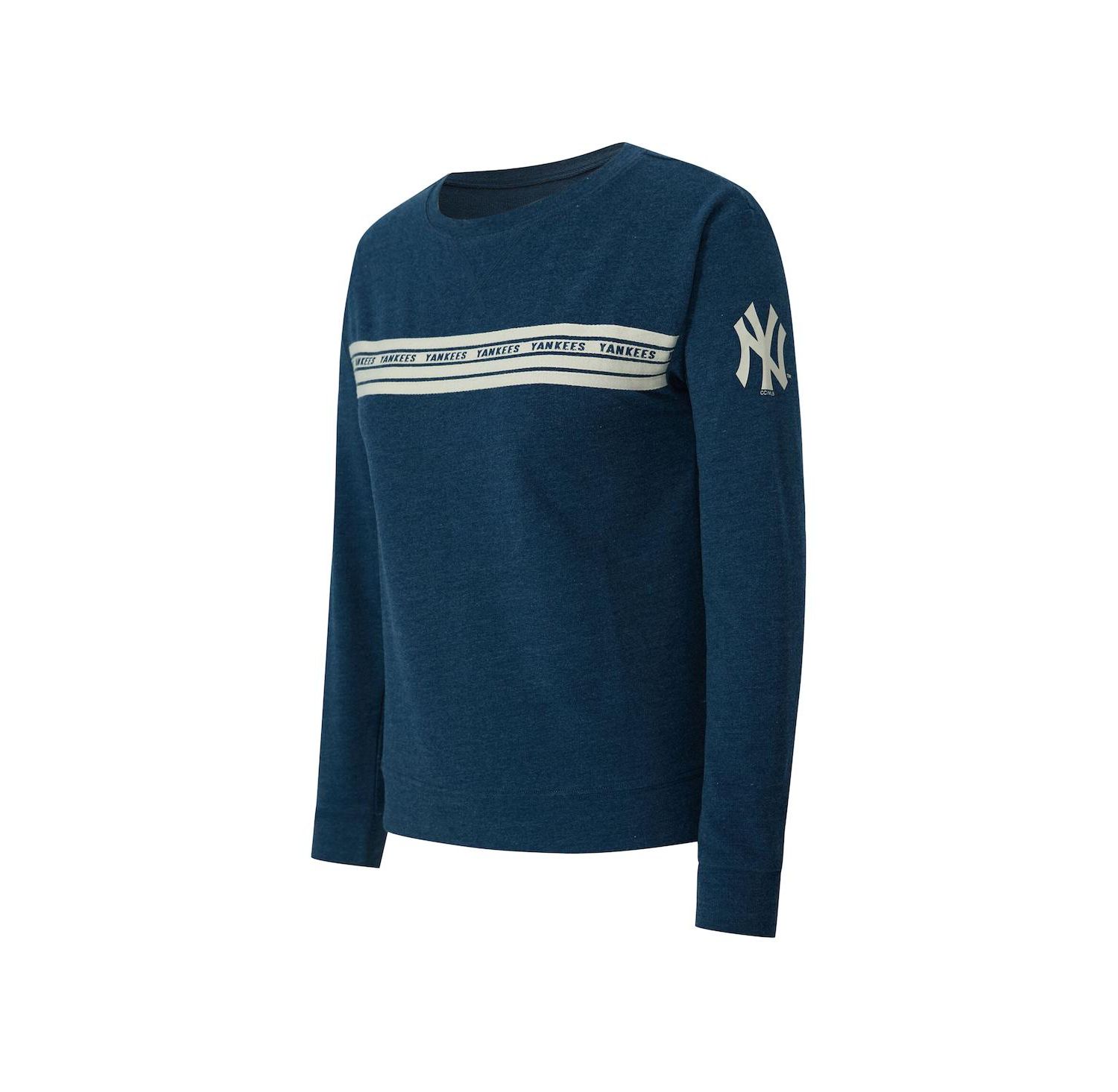 Women's Navy New York Yankees Birch French Terry Long Sleeve T-Shirt