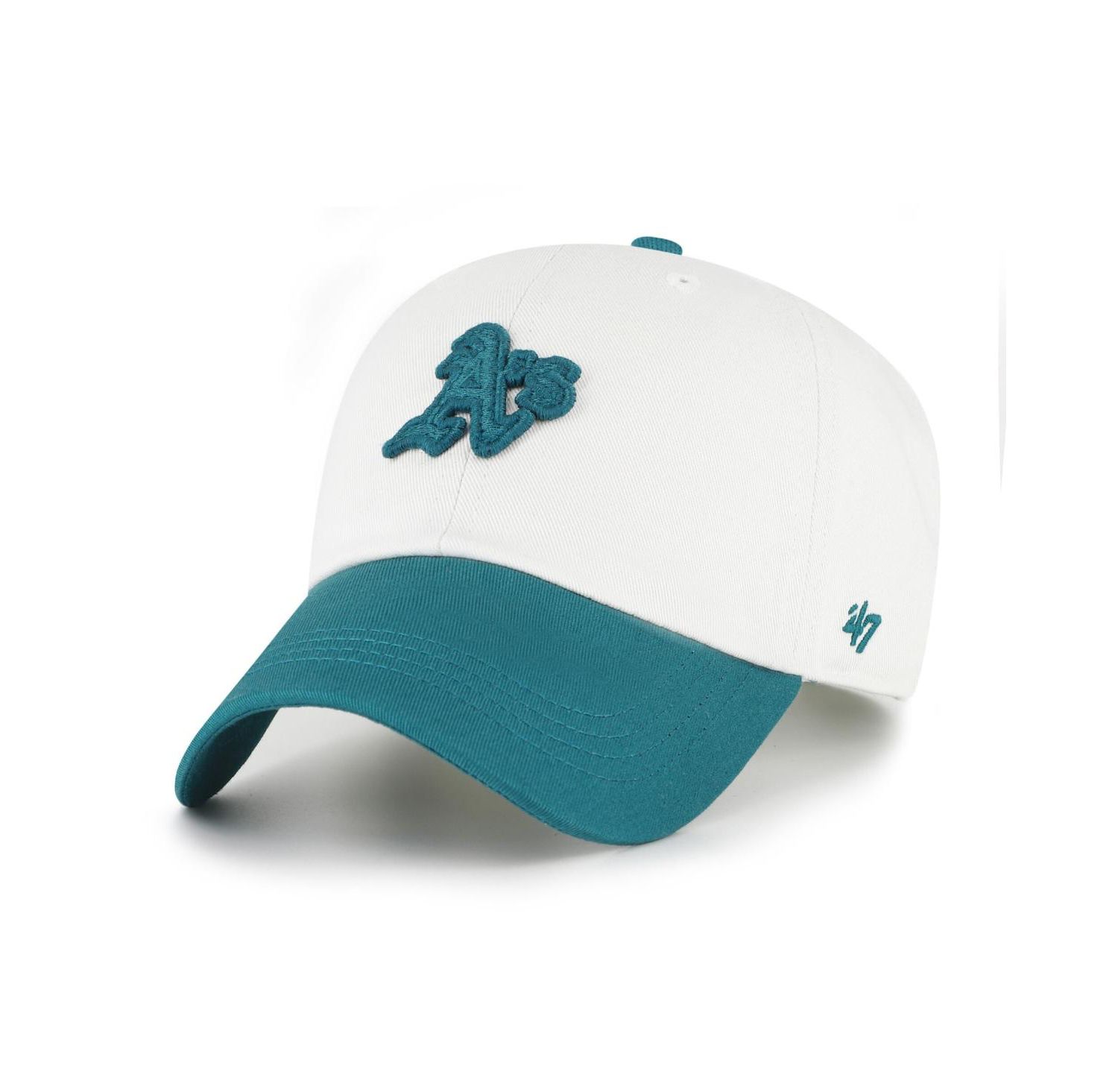Men's White/Teal Athletics Contemporary Tonal Clean Up Adjustable Hat