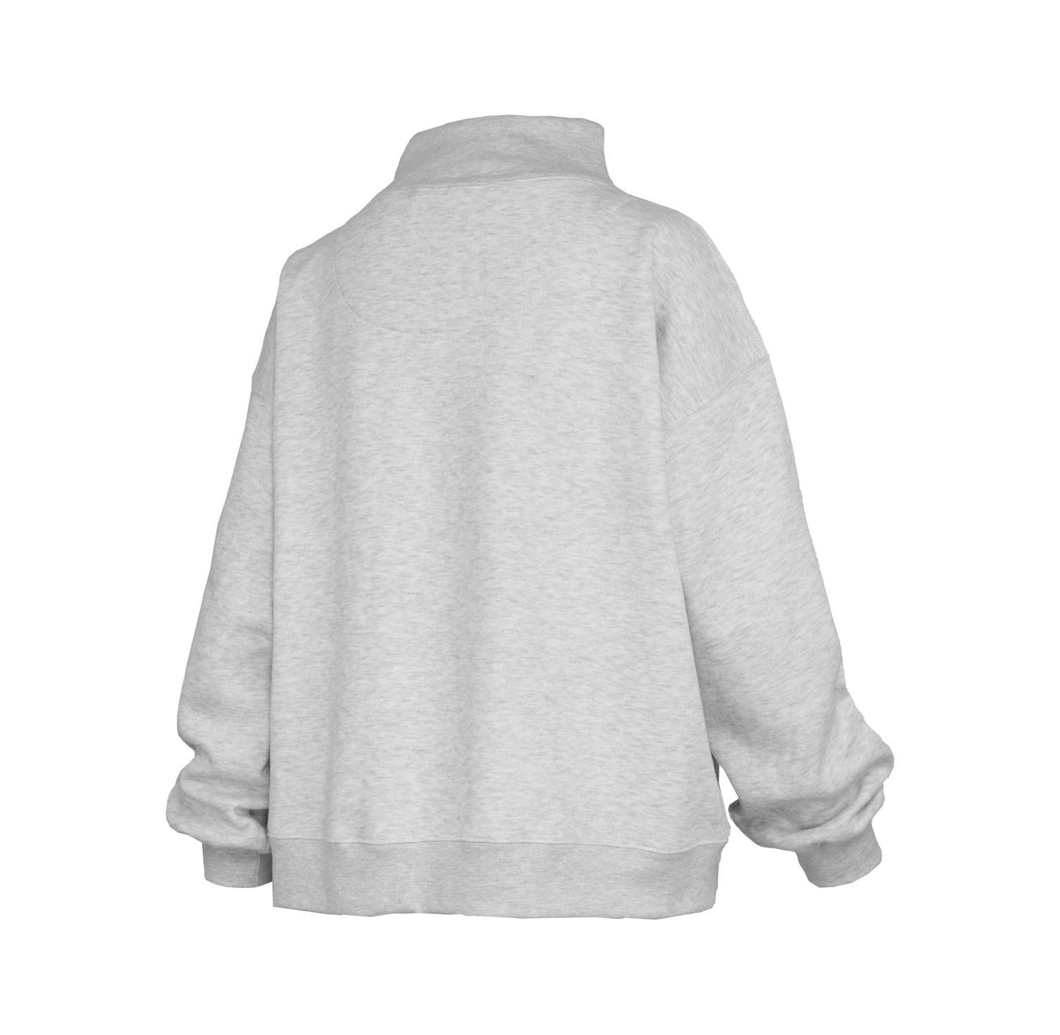Women's Heather Gray Auburn Tigers Oversized Nelson Mock Neck Sweatshirt