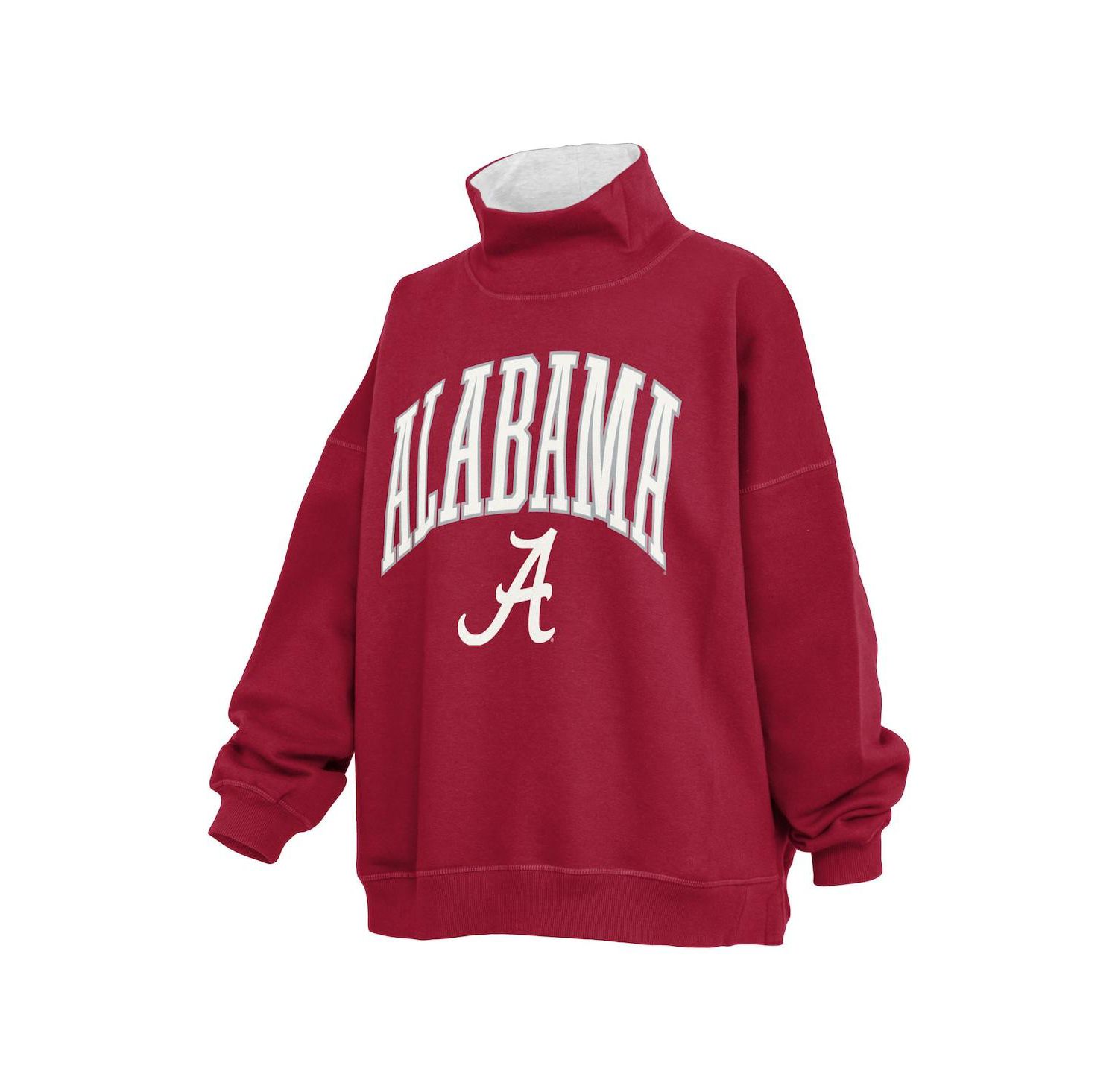 Women's Crimson Alabama Crimson Tide Oversized Mock Neck Sweatshirt