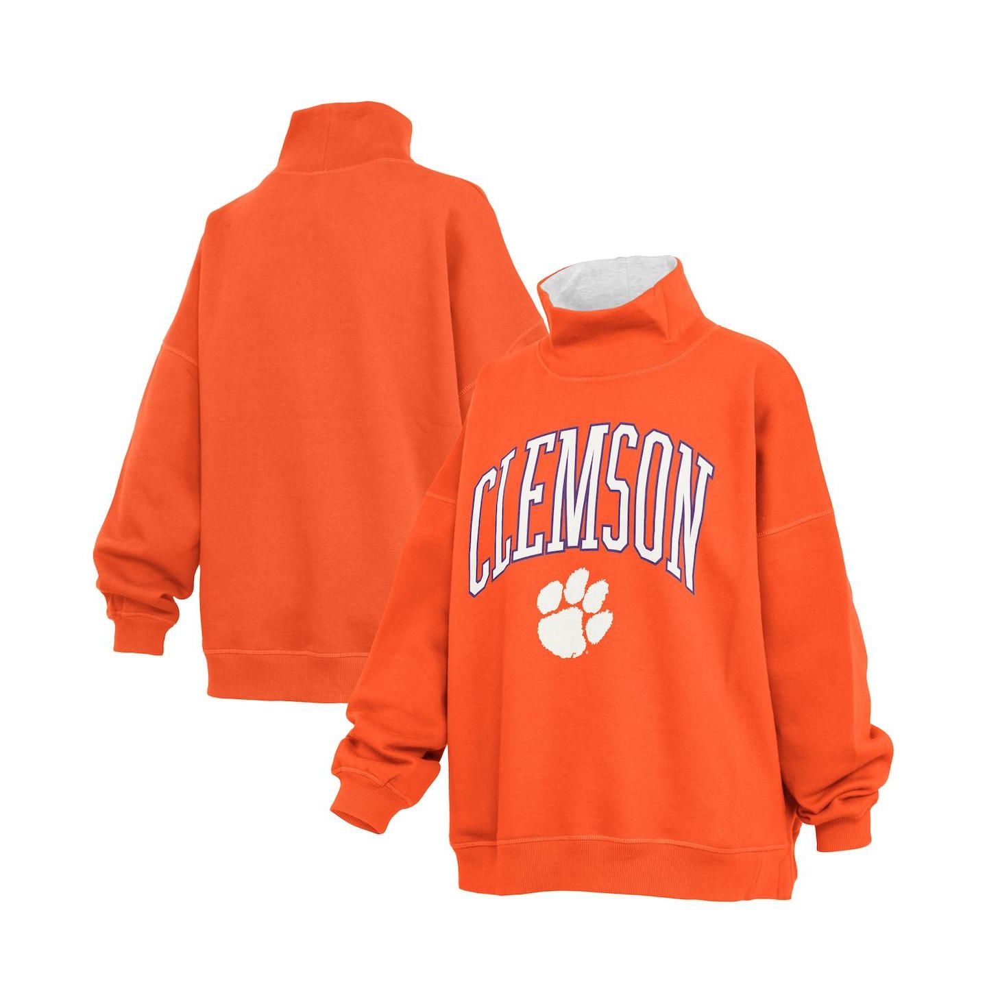 Женская толстовка Pressbox Orange Clemson Tigers Oversized Mock Neck — фото 1
