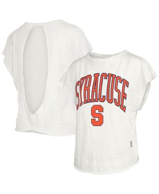 Women's Cream Syracuse Orange Nelson Movement Open Back Slub T-Shirt