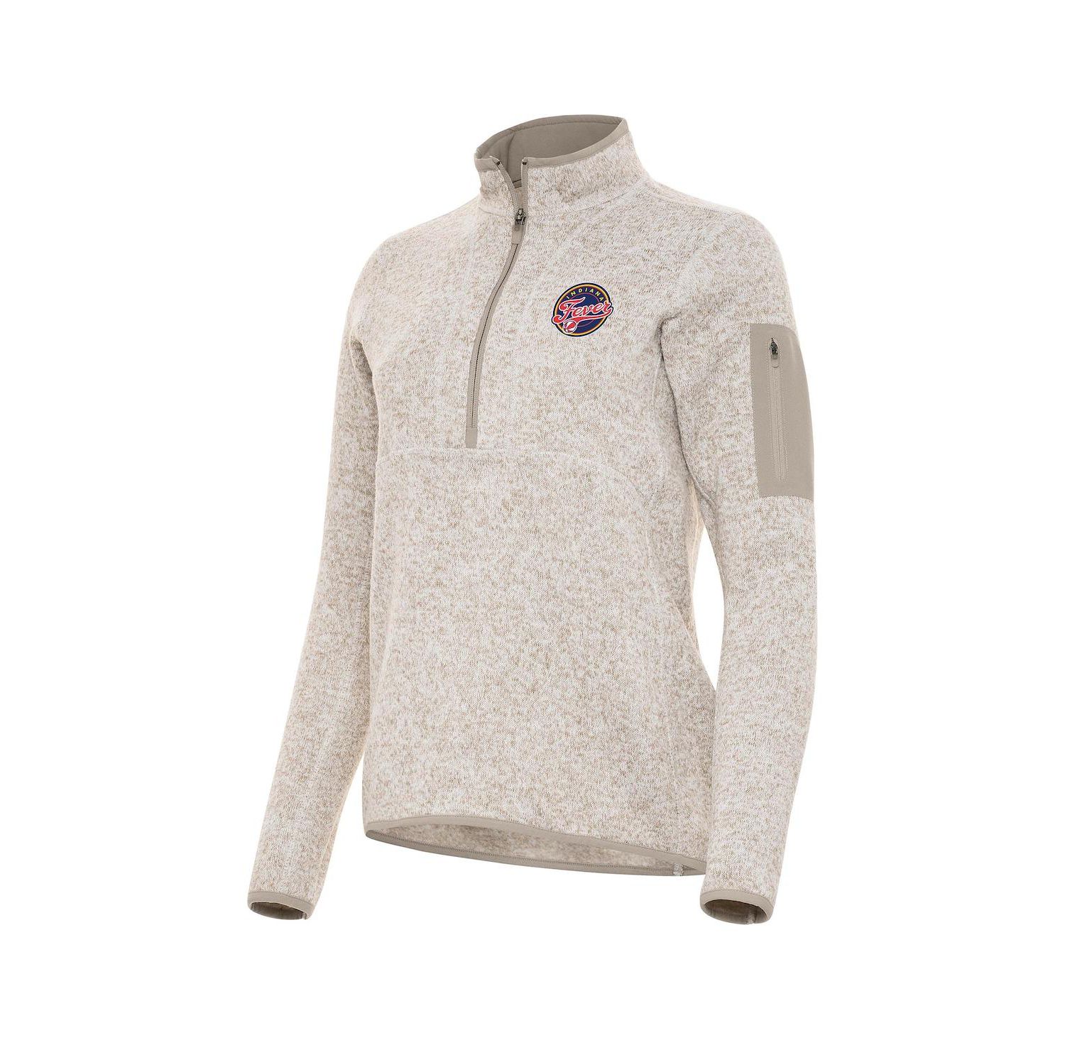 Women's Oatmeal Indiana Fever Fortune Half-Zip Pullover Jacket