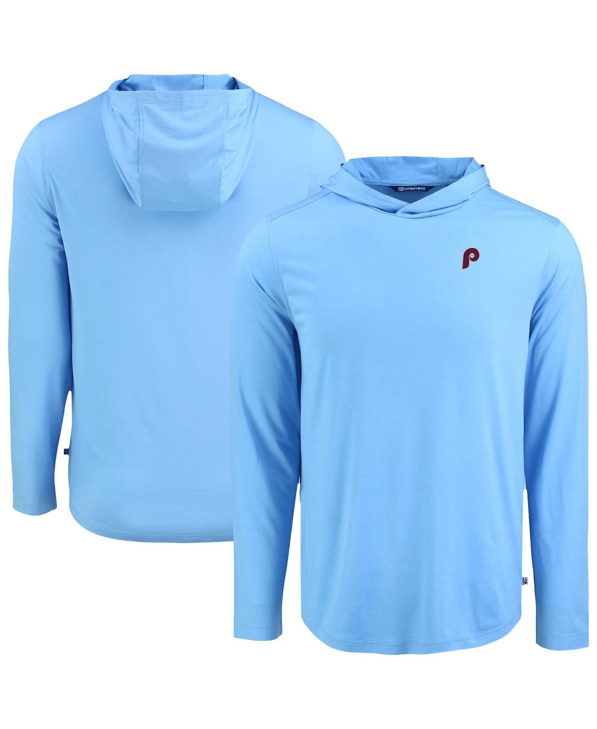 Cutter & Buck Men's Light Blue Philadelphia Phillies Coastline Epic Comfort Eco Hoodie Long Sleeve T-Shirt - Light Blue
