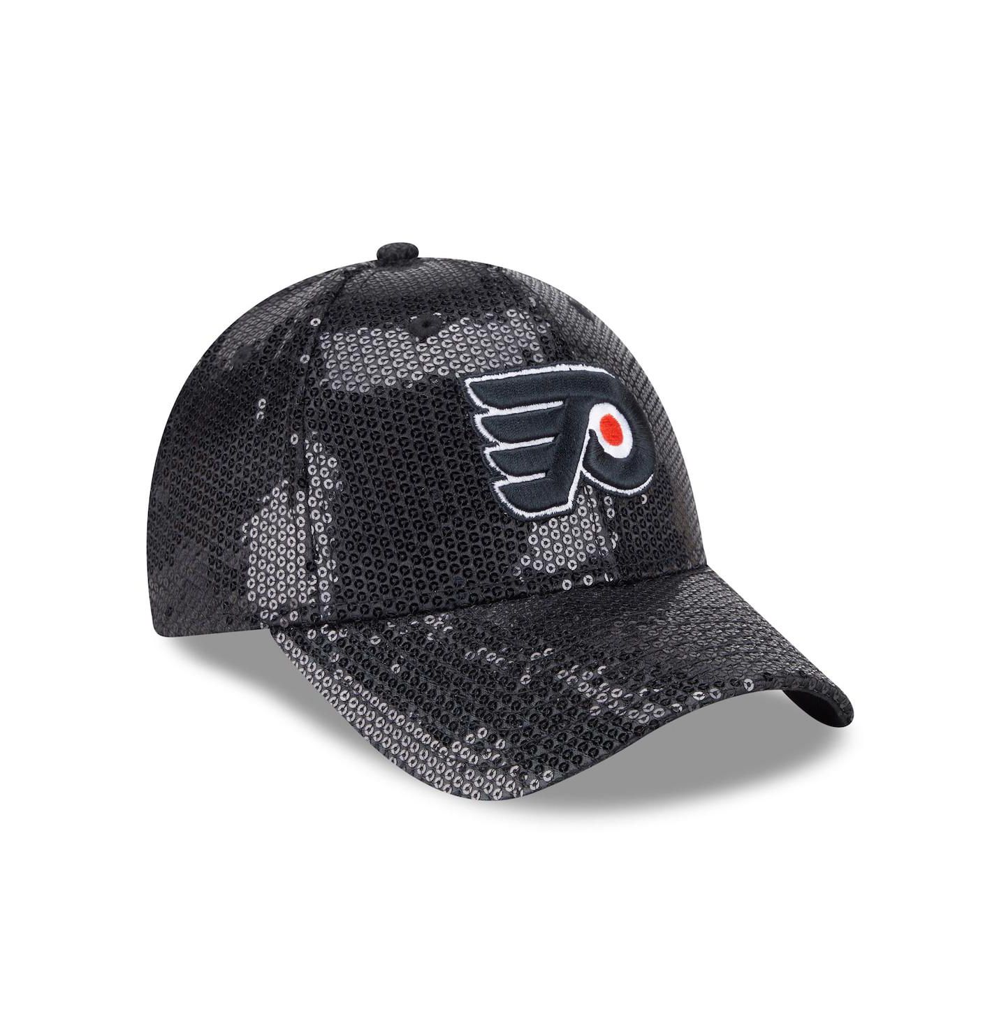 Женские кепки New Era Black Philadelphia Flyers Sequin 9FORTY Adjustable Hat — фото 3
