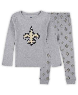 Preschool Heather Gray New Orleans Saints Long Sleeve T-Shirt and Pants Sleep Set
