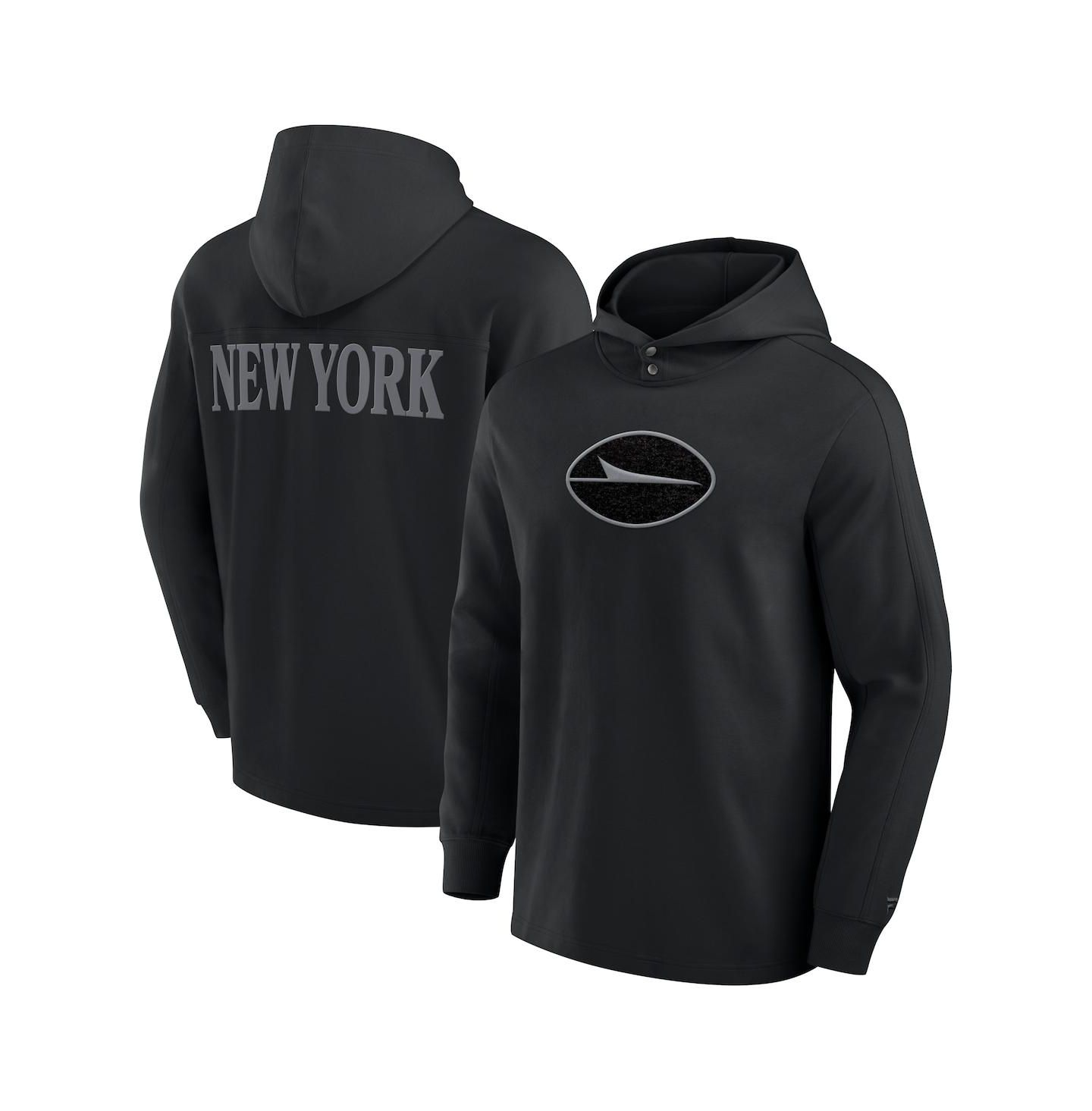 Мужское худи Fanatics Black New York Jets Elements Blaze Tri-Blend Long Sleeve T-Shirt — фото 1