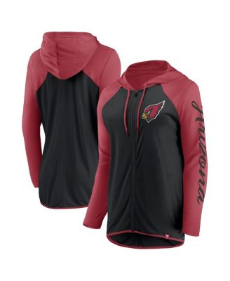 Women's Black/Cardinal Arizona Cardinals Script Full-Zip Hoodie