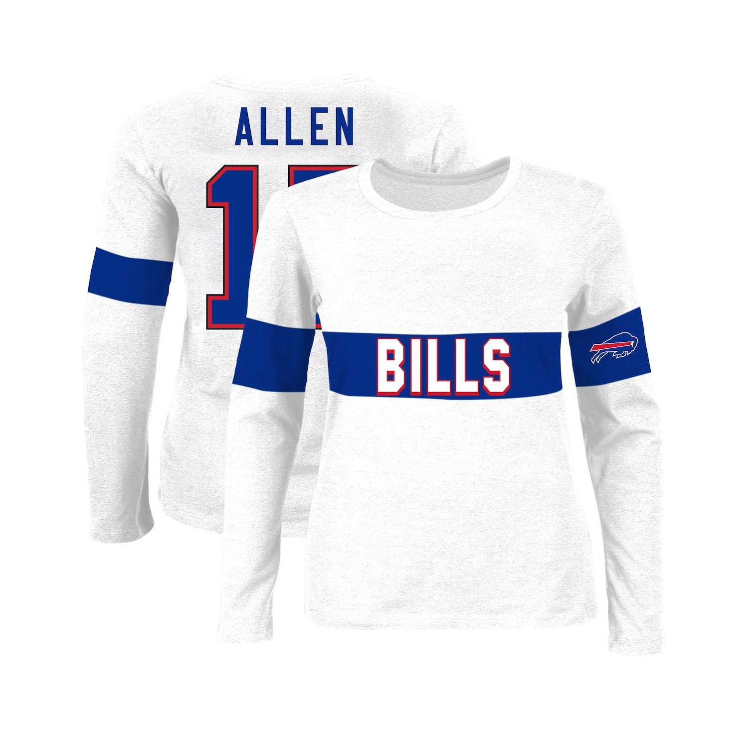 Women's Josh Allen Ash Buffalo Bills Plus Size Name & Number T-Shirt