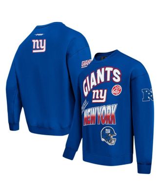 Men's Royal New York Giants Turn It Up Drop Shoulder Pullover Sweatshirt