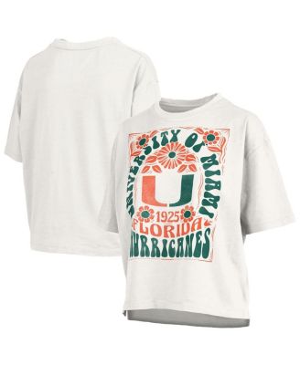 Women's White Miami Hurricanes Harmony Oversized Slub T-Shirt