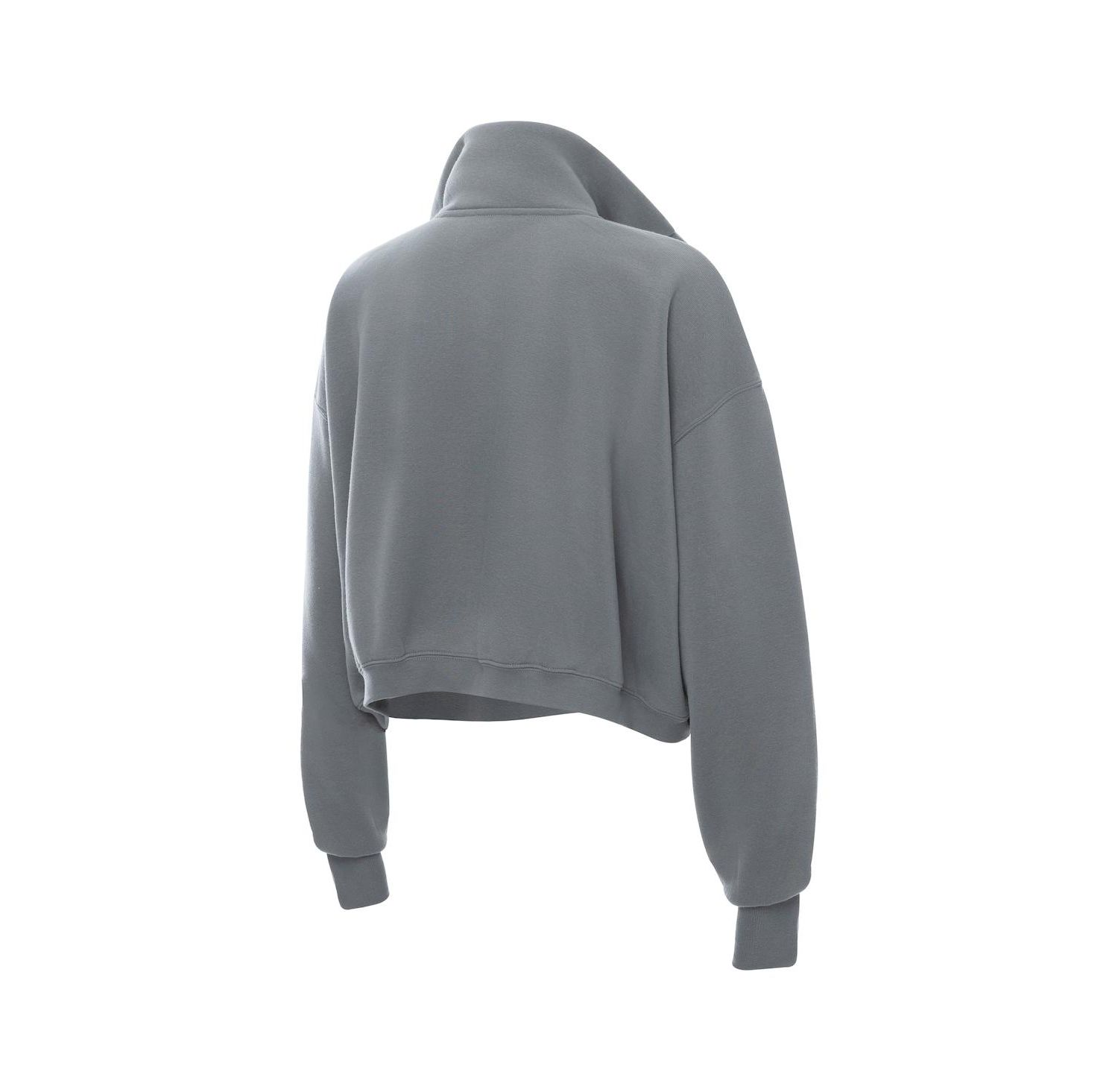 Women's Gray North Carolina Tar Heels Cropped Powerhouse Half-Snap Sweatshirt