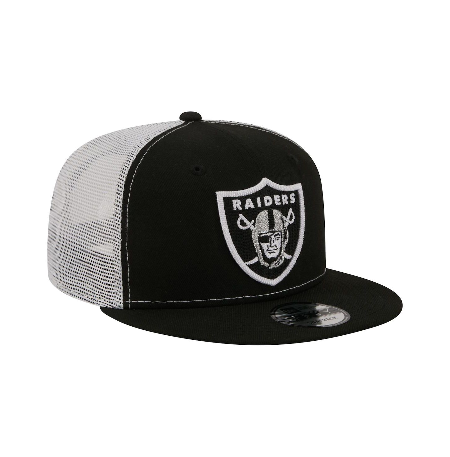 Мужская кепка New Era Black Las Vegas Raiders Core Team 9FIFTY Trucker Snapback Hat — фото 4