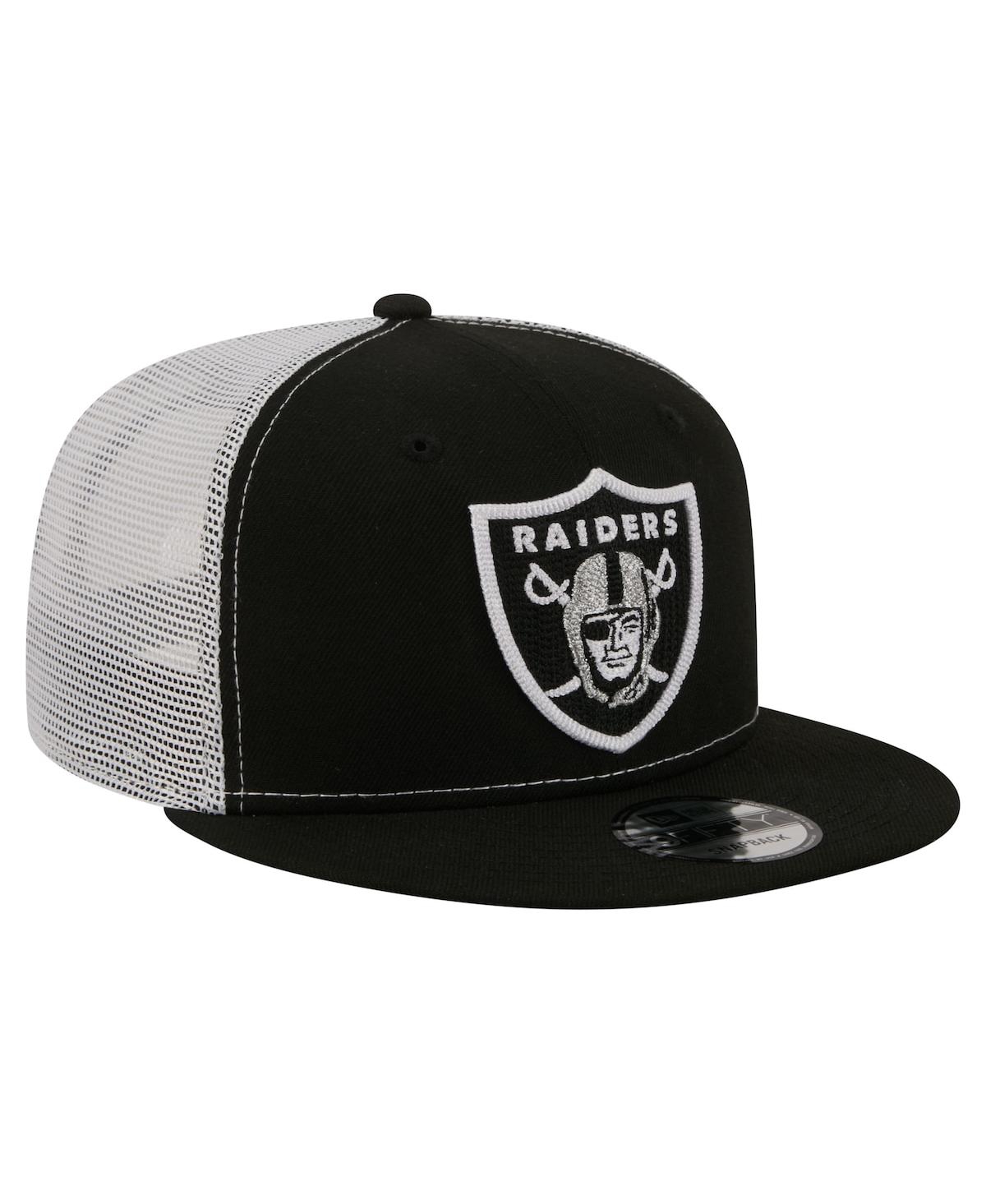 New Era Men's Black Las Vegas Raiders Core Team 9FIFTY Trucker Snapback Hat