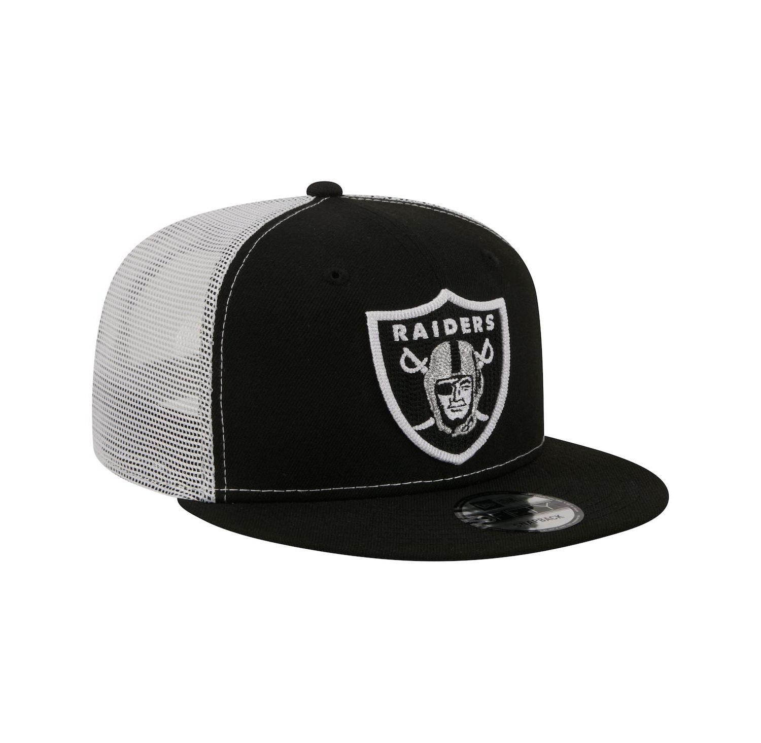 Men's Black Las Vegas Raiders Core Team 9FIFTY Trucker Snapback Hat