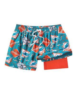 Men's Aqua Miami Dolphins Game Day Fit Classic Lined Swim Trunks