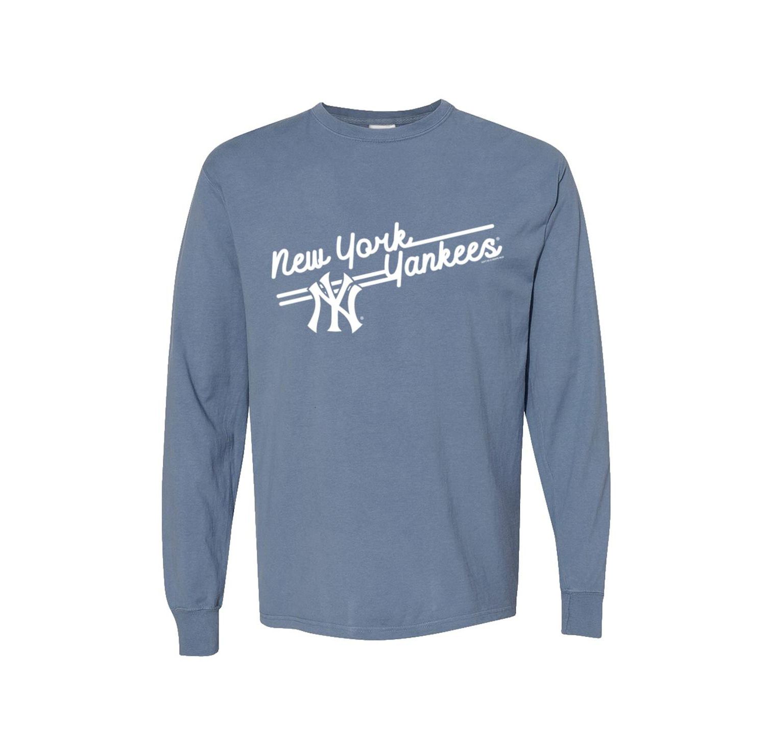 Women's Navy New York Yankees Pigment Dye Long Sleeve T-Shirt