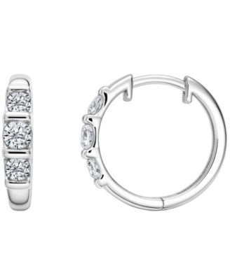 Lab-Grown Diamond Hoop Earrings (1/2 ct. t.w.) in Sterling Silver