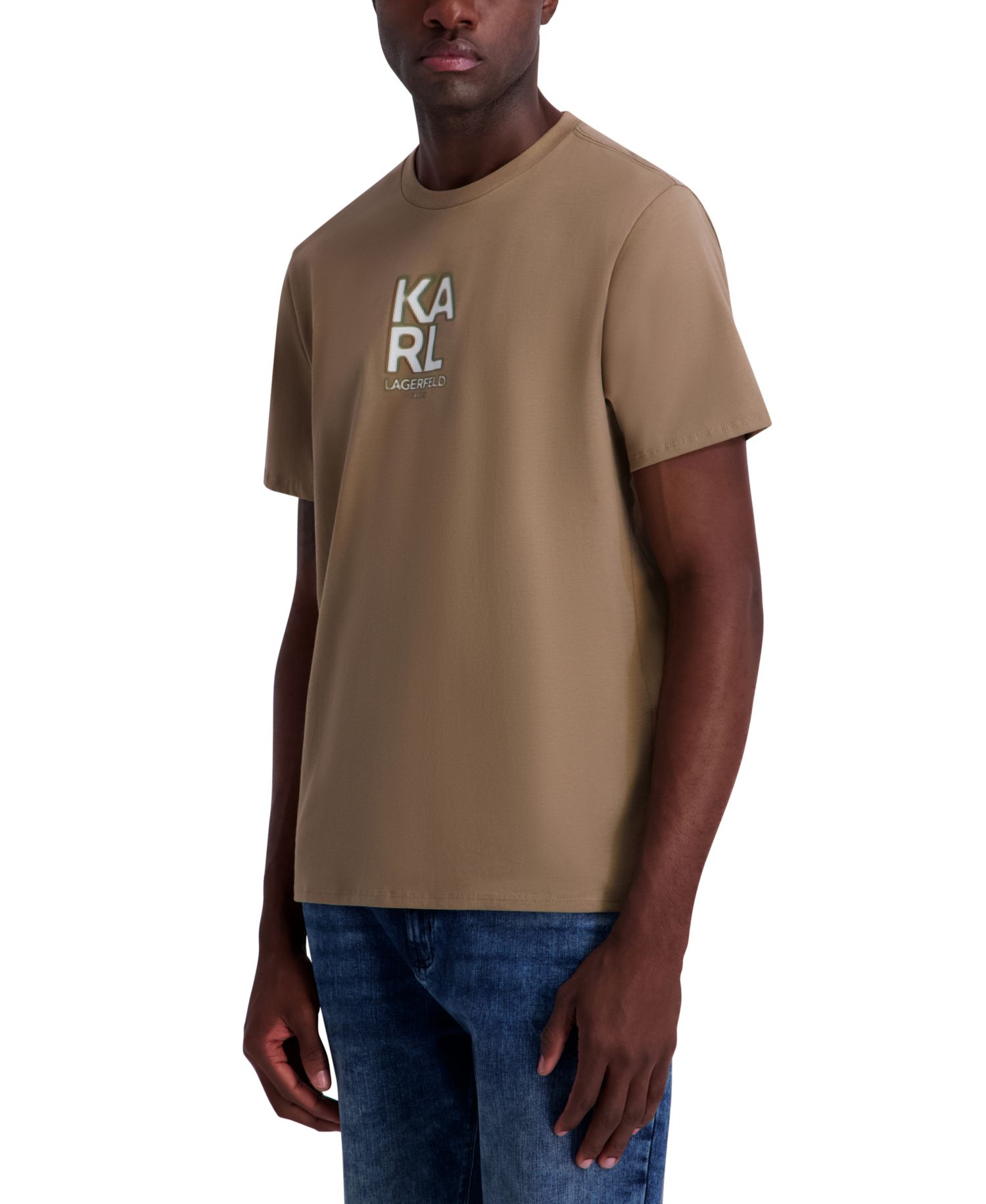 Men's Broken Mirror Effect Karl Logo Graphic T-Shirt