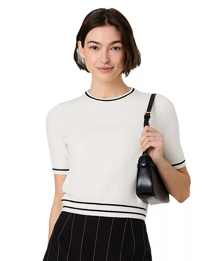 Women's Babysoft Short-Sleeve Rib Stripe Top - thumbnail 3