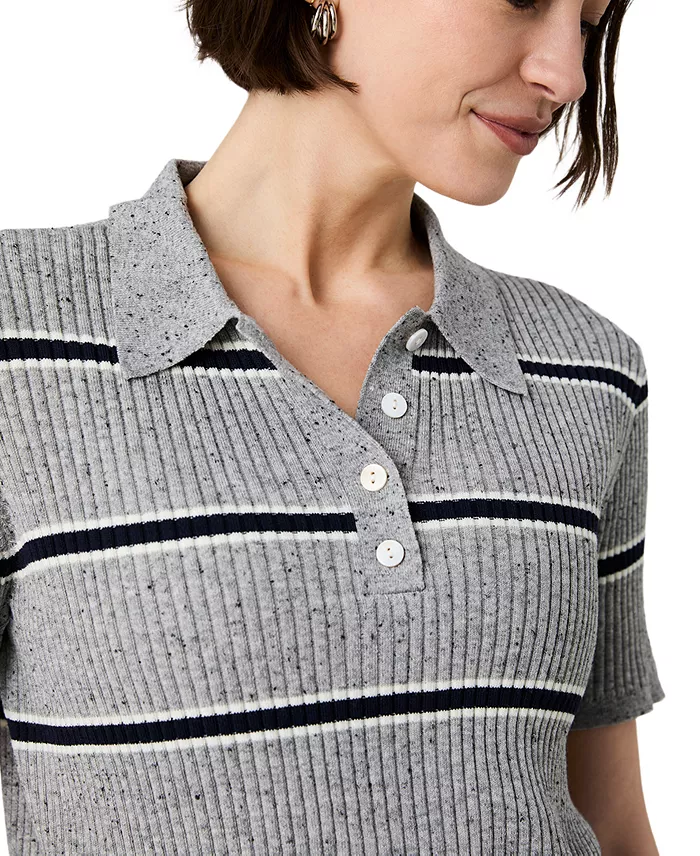 Women's Mason Knit Varsity Collared Stripe Sweater - thumbnail 3