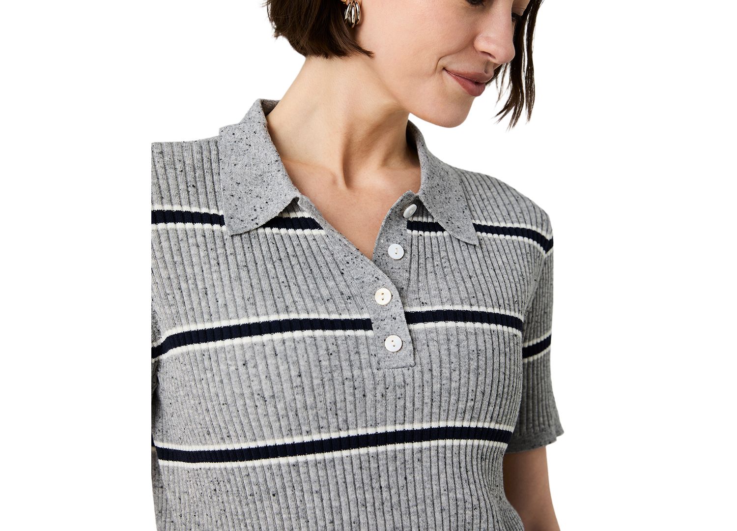 Women's Mason Knit Varsity Collared Stripe Sweater