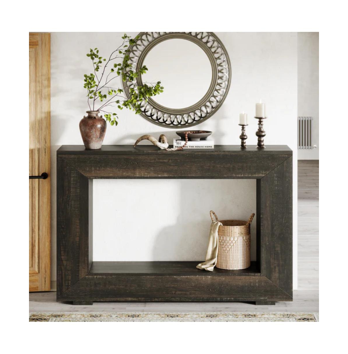 Slickblue Farmhouse Entryway Console Table with Storage for Living Room