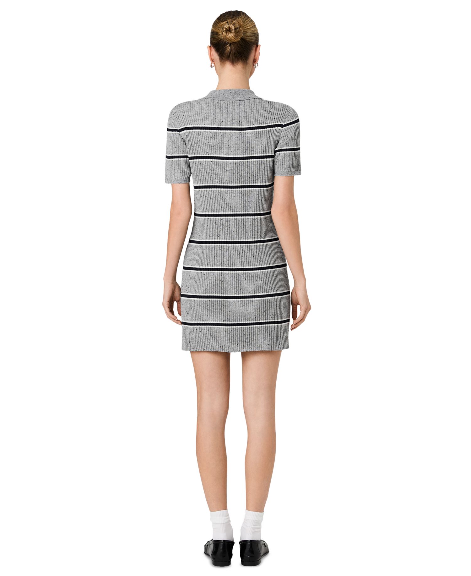 Women's Mason Knit Varsity Stripe Collared Mini Dress