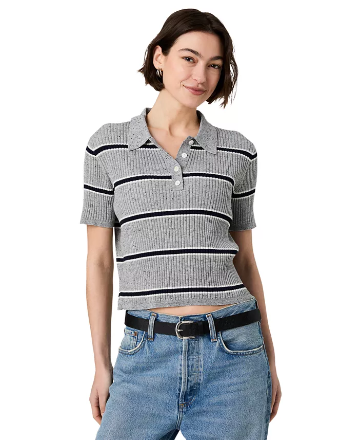 Women's Mason Knit Varsity Collared Stripe Sweater