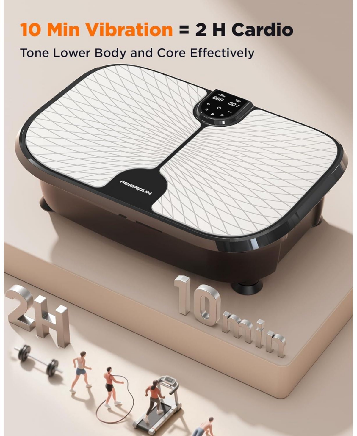 Fed Fitness Vibration Plate Exercise Machine, 400 Lbs Capacity, Lymphatic Drainage, Max Space for Whole-Body Workout and Relaxation at Home
