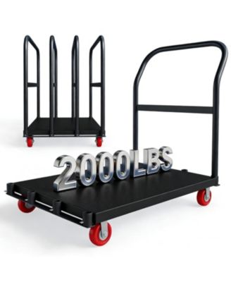2000 lb Folding Platform Cart 37x24 In Heavy-Duty Truck with Side Rails and 5in 360 Swivel Casters All-Weather Dolly for Warehouse