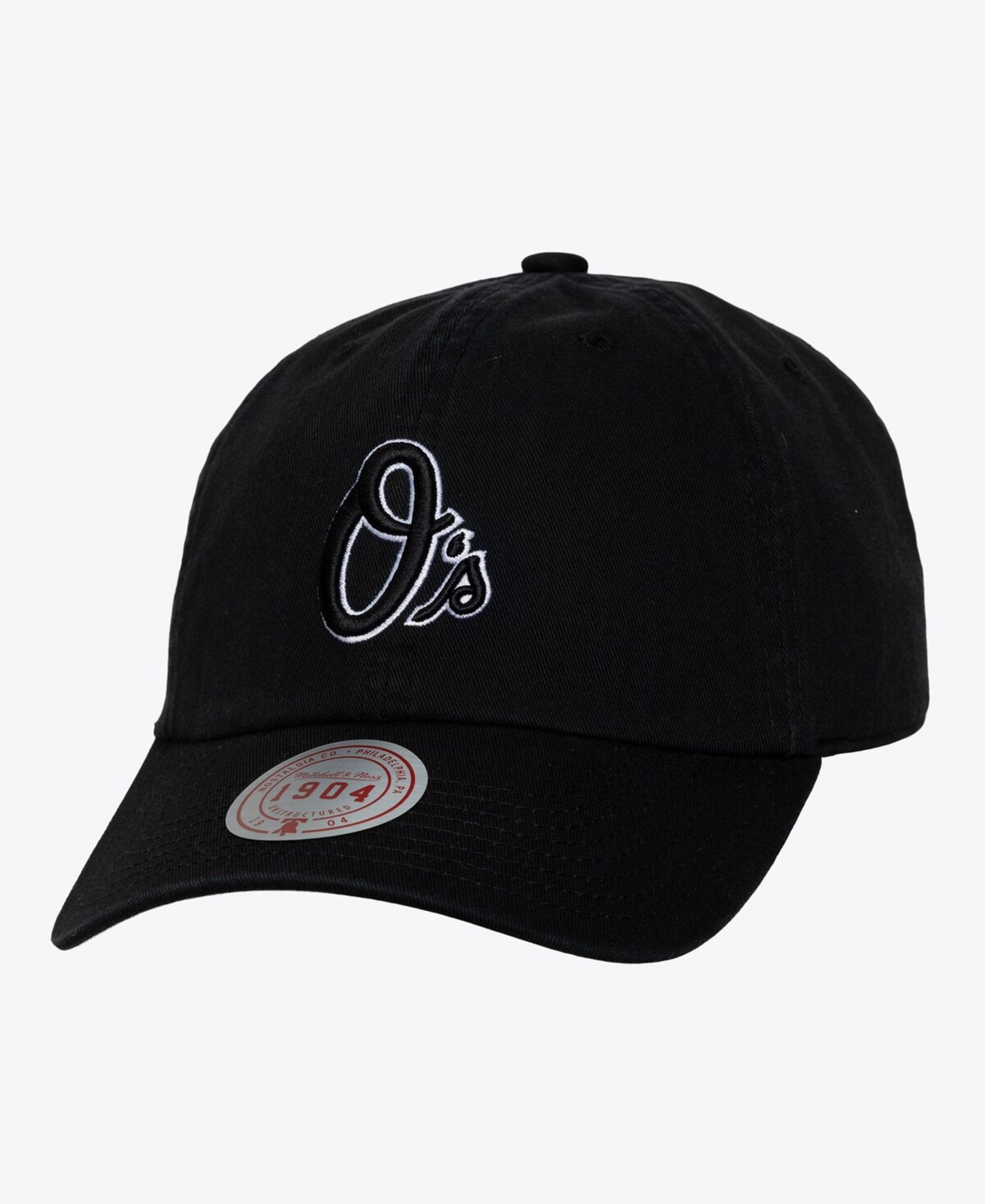 Men's and Women's Black White Baltimore Orioles 1904 Strapback Adjustable Hat