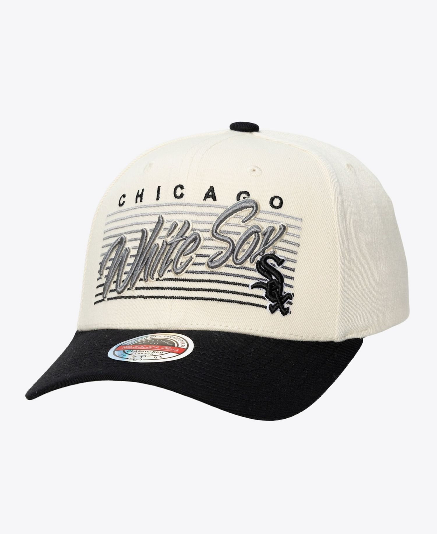 Men's and Women's Cream Chicago White Sox Retro Lines Stretch Snapback Hat