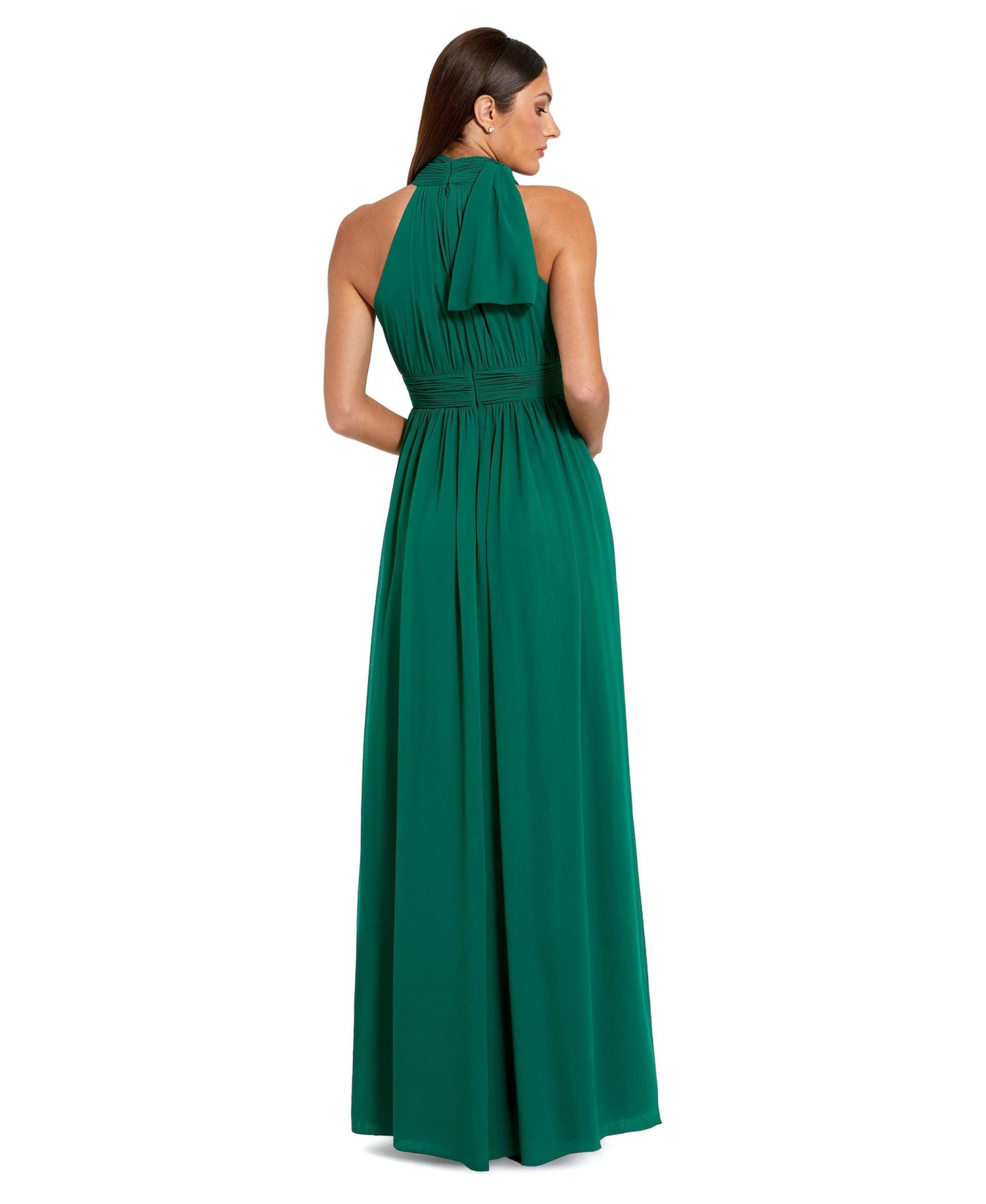 Petite A Line Chiffon Halter Neck Evening Gown