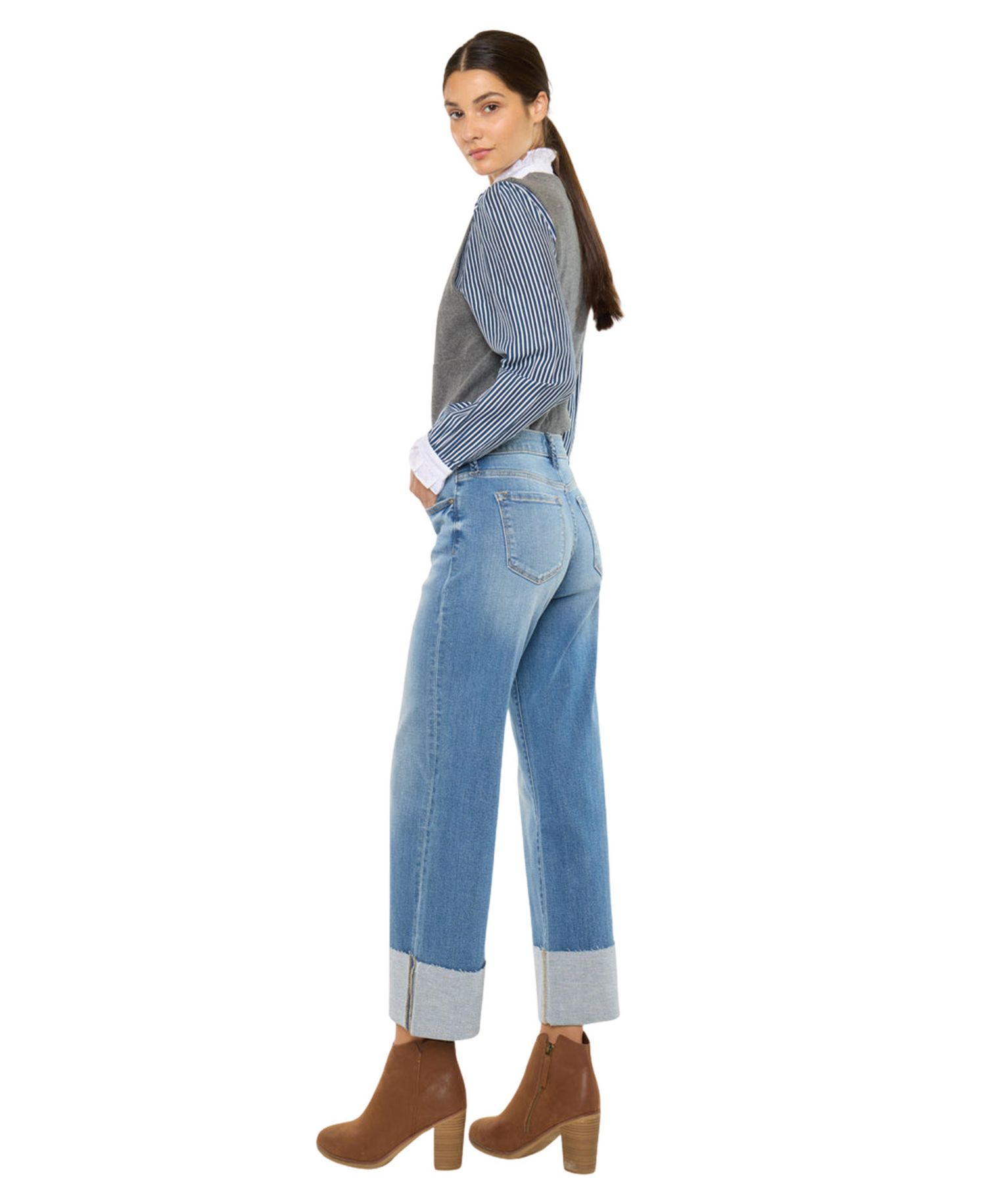 Women's Kenny Mid Rise Crop Wide-Leg Jeans
