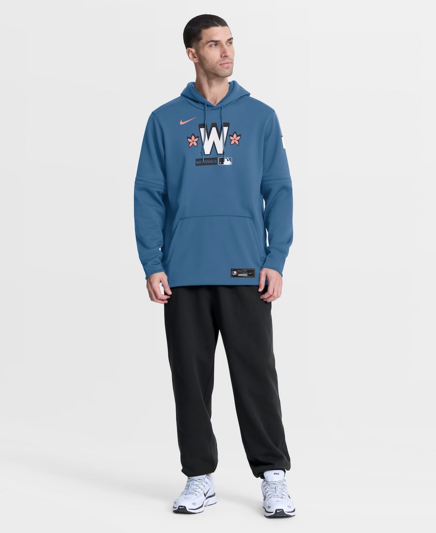Men's Blue Washington Nationals Authentic Collection City Connect Therma-FIT Hoodie