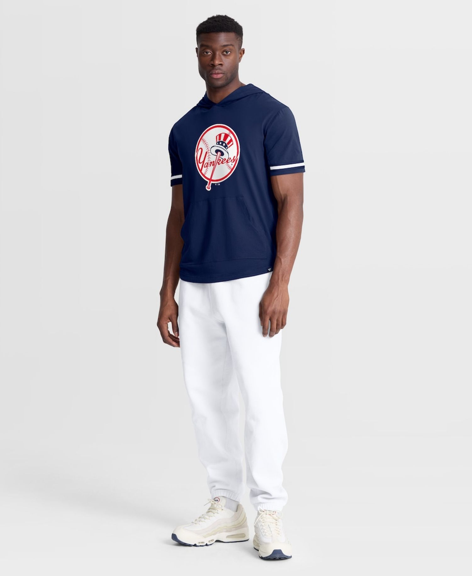Men's Navy New York Yankees Optimal Play Hooded T-Shirt