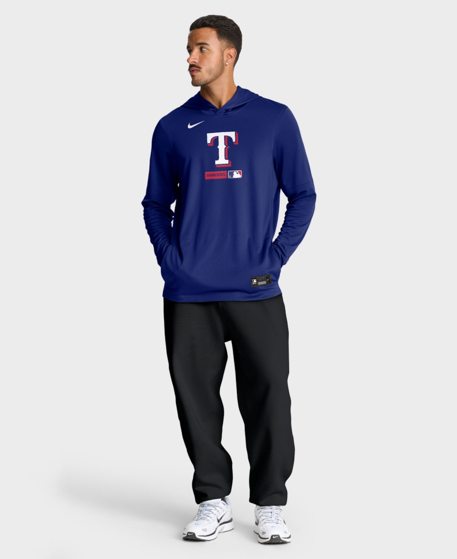 Men's Royal Texas Rangers Authentic Collection Dri-FIT Long Sleeve Hooded T-Shirt