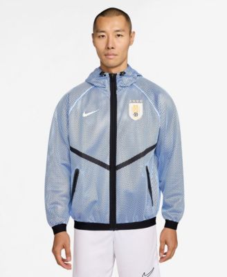 Men's Light Blue Uruguay National Team 2026 Anthem Mesh&nbsp;Dri-FIT Full-Zip Hooded Jacket